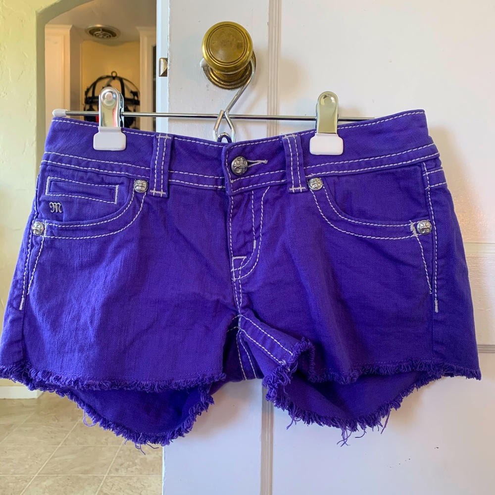 Purple Miss Me shorts